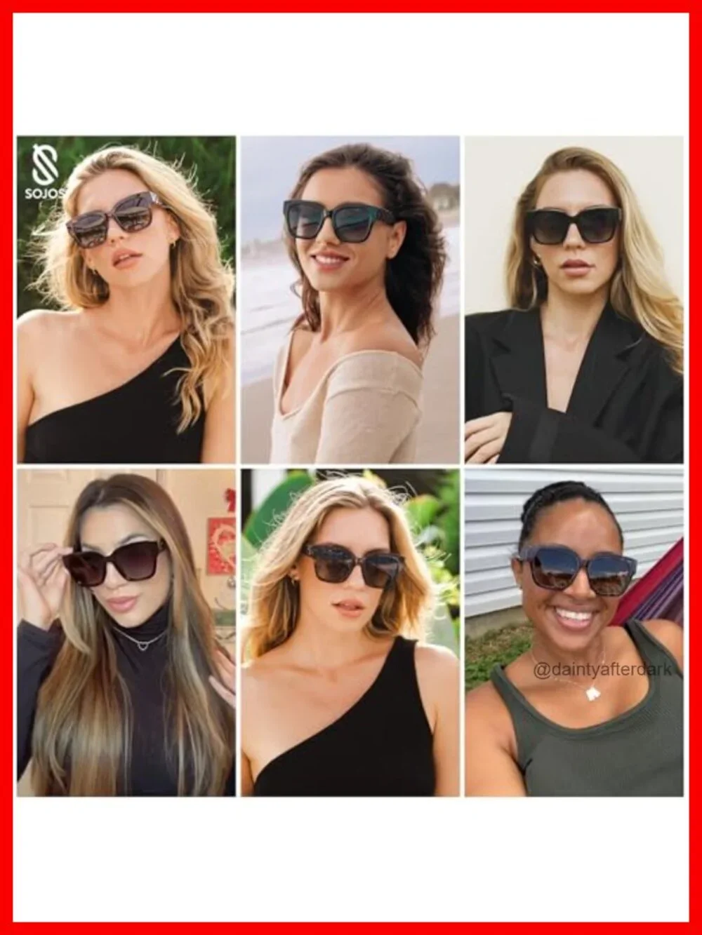 Trendy Polarized Square Sunglasses Women Retro Oversized Thick Frame